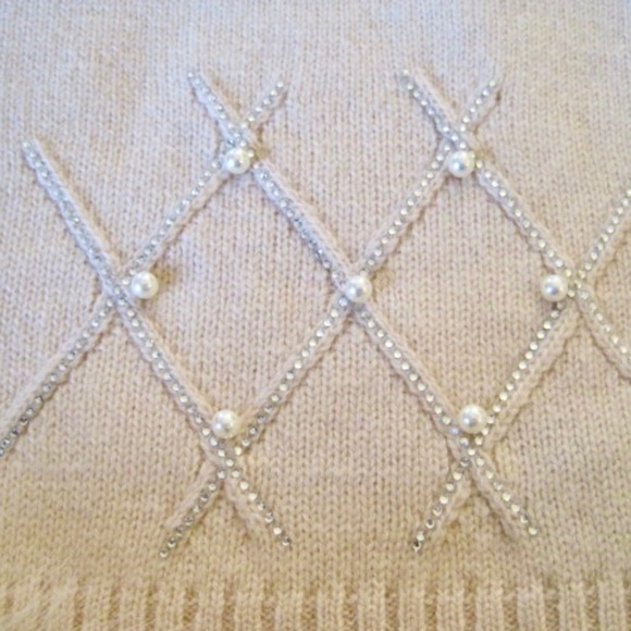 Michie's Criss Cross Scarf With Fur Pom Poms - Picture 5 of 9